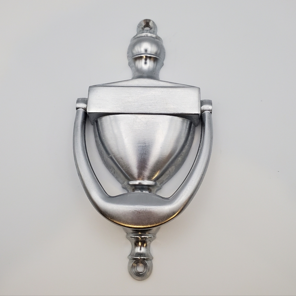 Silver Nickel Front Door Knocker Minimalist Modernist Style - Screws Incl.